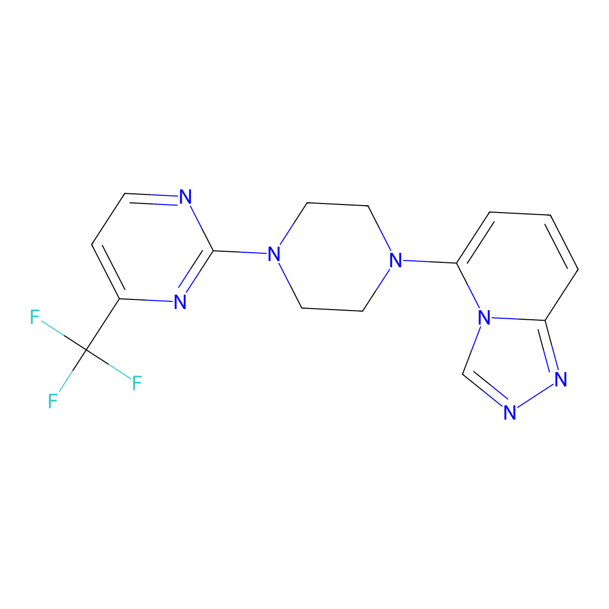 2-(4-{[1,2,4]Triazolo[4,3-a]pyridin-5-yl}piperazin-1-yl)-4-(trifluoromethyl)pyrimidine molecular structure, CAS 3054567-39-1