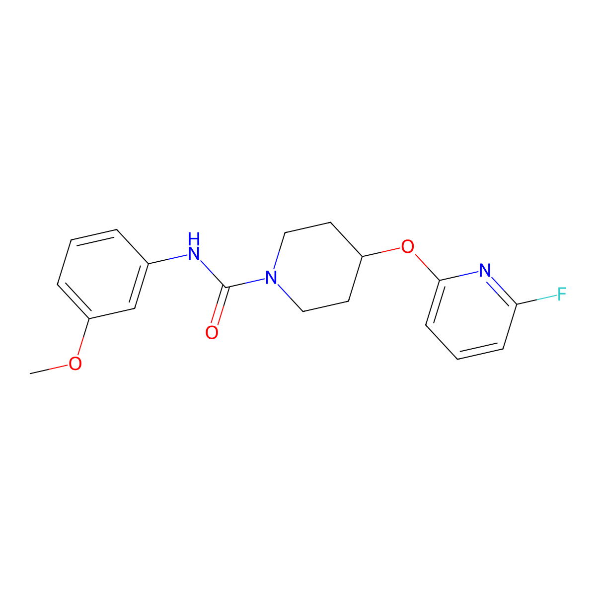 4-[(6-fluoropyridin-2-yl)oxy]-N-(3-methoxyphenyl)piperidine-1-carboxamide molecular structure, CAS 3054567-49-3
