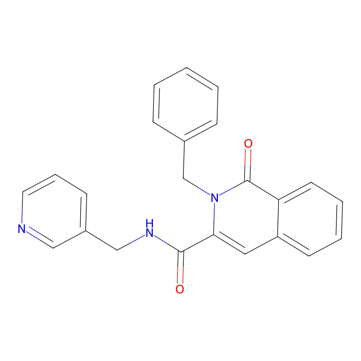 2-benzyl-1-oxo-N-[(pyridin-3-yl)methyl]-1,2-dihydroisoquinoline-3-carboxamide molecular structure, CAS 3054567-62-0