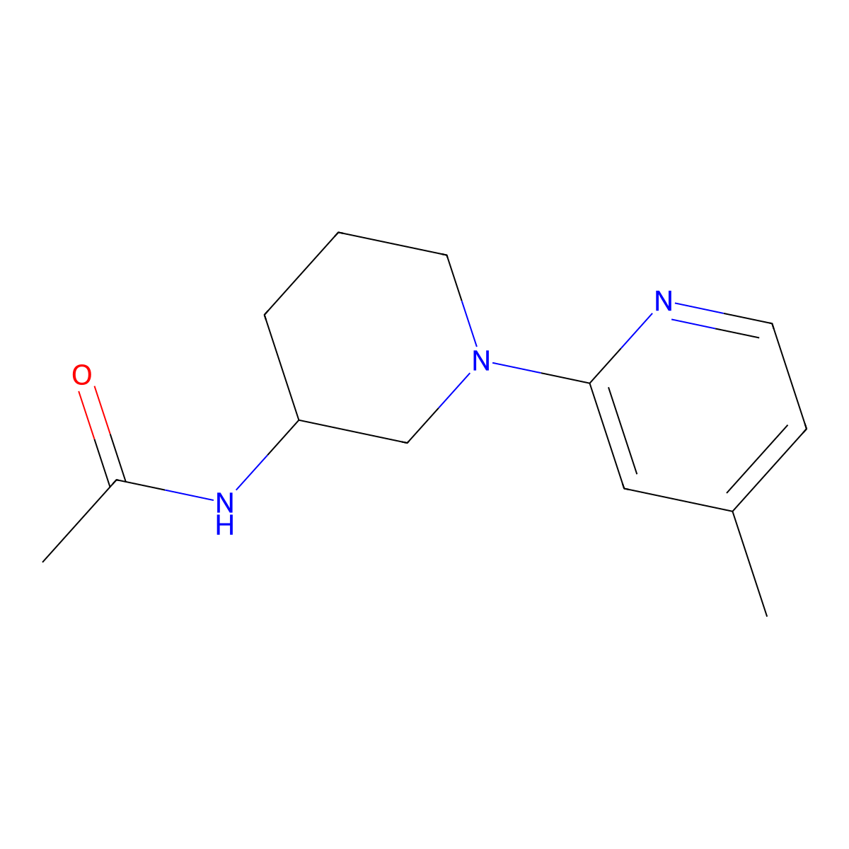 N-[1-(4-methylpyridin-2-yl)piperidin-3-yl]acetamide molecular structure, CAS 3054567-71-1