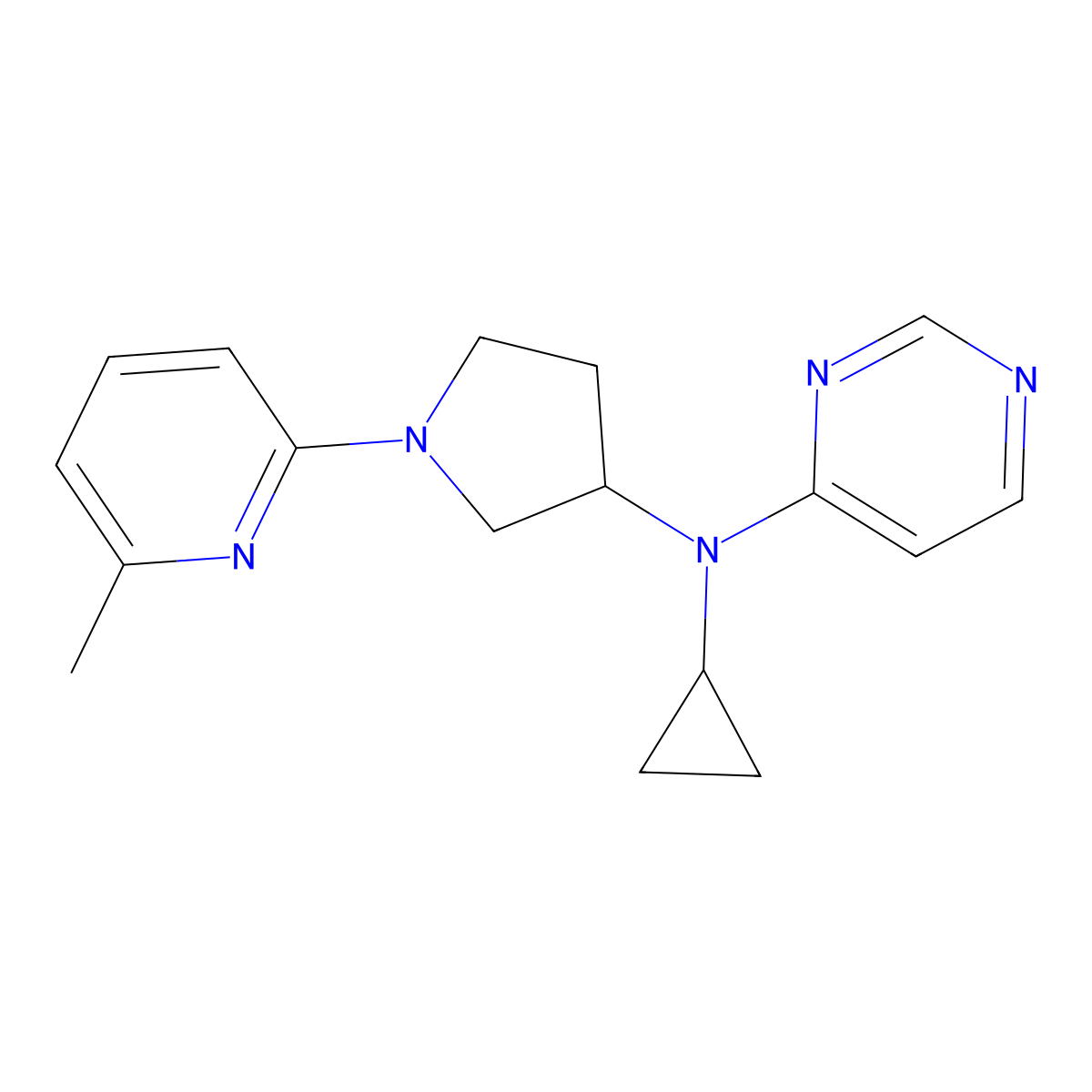 N-cyclopropyl-N-[1-(6-methylpyridin-2-yl)pyrrolidin-3-yl]pyrimidin-4-amine molecular structure, CAS 3054567-72-2