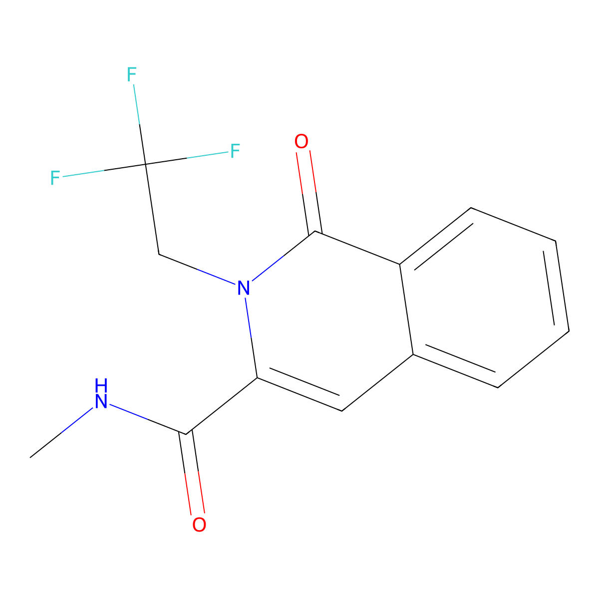 N-methyl-1-oxo-2-(2,2,2-trifluoroethyl)-1,2-dihydroisoquinoline-3-carboxamide molecular structure, CAS 3054567-73-3