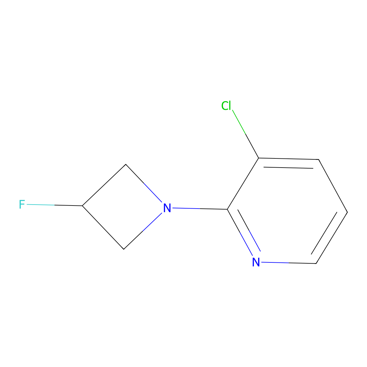3-Chloro-2-(3-fluoroazetidin-1-yl)pyridine molecular structure, CAS 3054567-78-8
