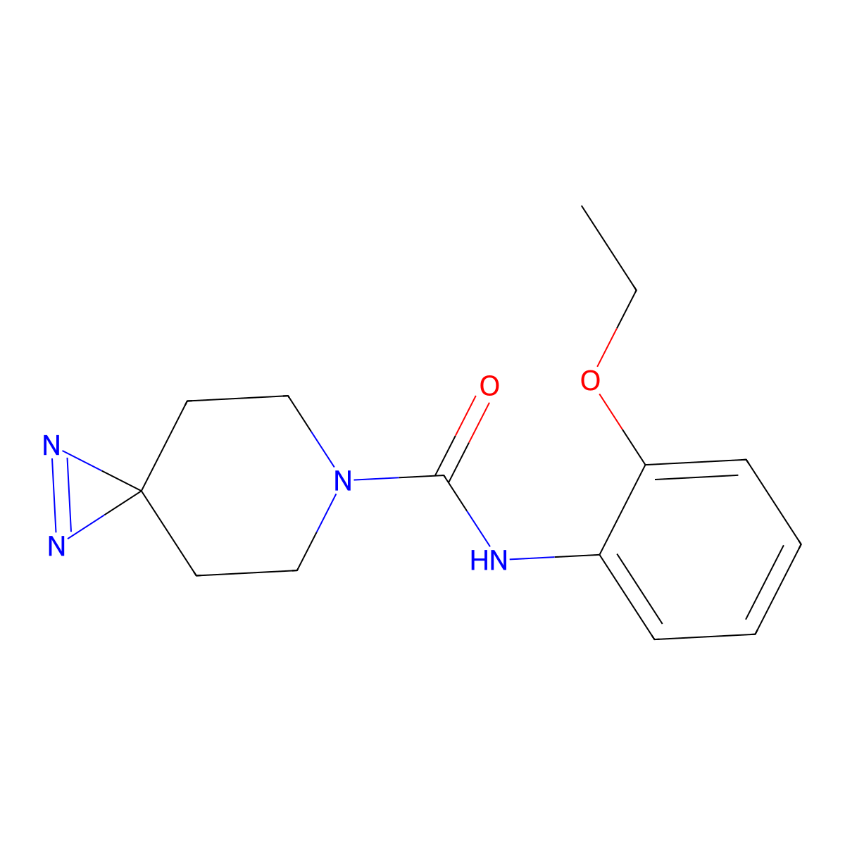 N-(2-ethoxyphenyl)-1,2,6-triazaspiro[2.5]oct-1-ene-6-carboxamide molecular structure, CAS 3054567-83-5