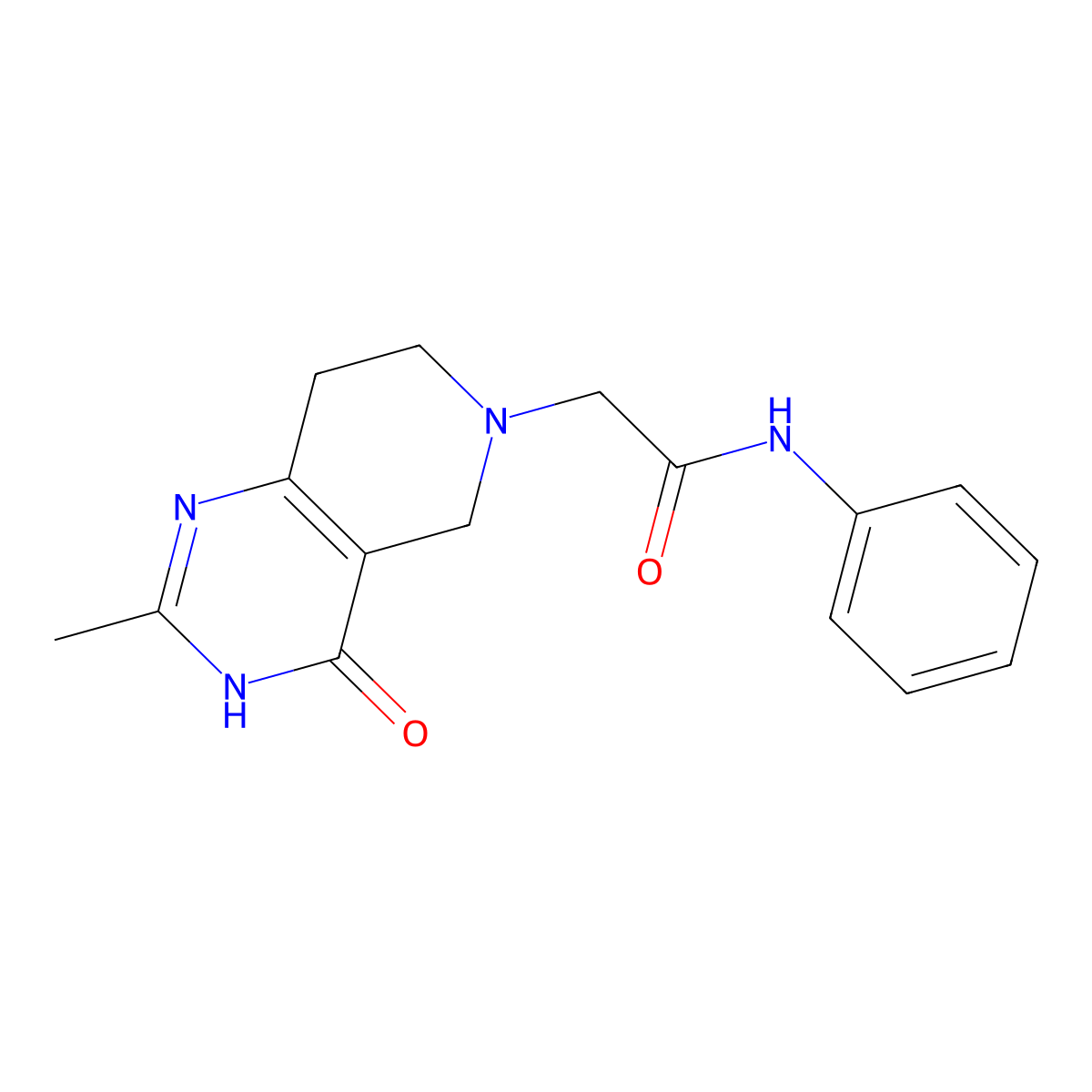 2-(2-methyl-4-oxo-3,5,7,8-tetrahydropyrido[4,3-d]pyrimidin-6-yl)-N-phenylacetamide molecular structure, CAS 3054567-89-1