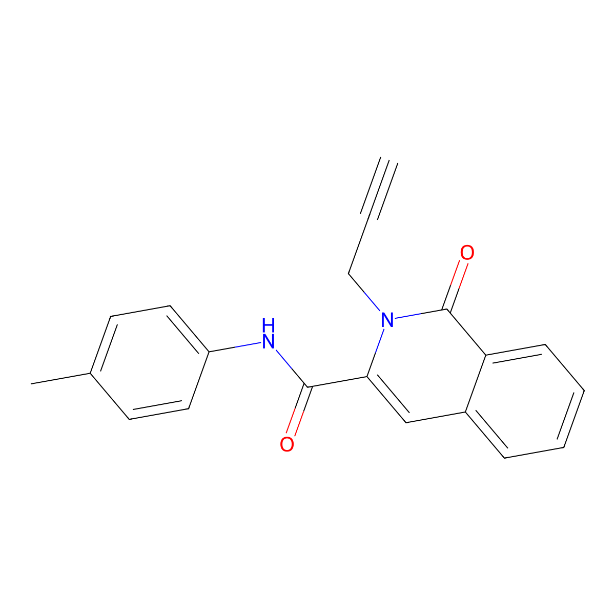 N-(4-methylphenyl)-1-oxo-2-(prop-2-yn-1-yl)-1,2-dihydroisoquinoline-3-carboxamide molecular structure, CAS 3054567-90-4