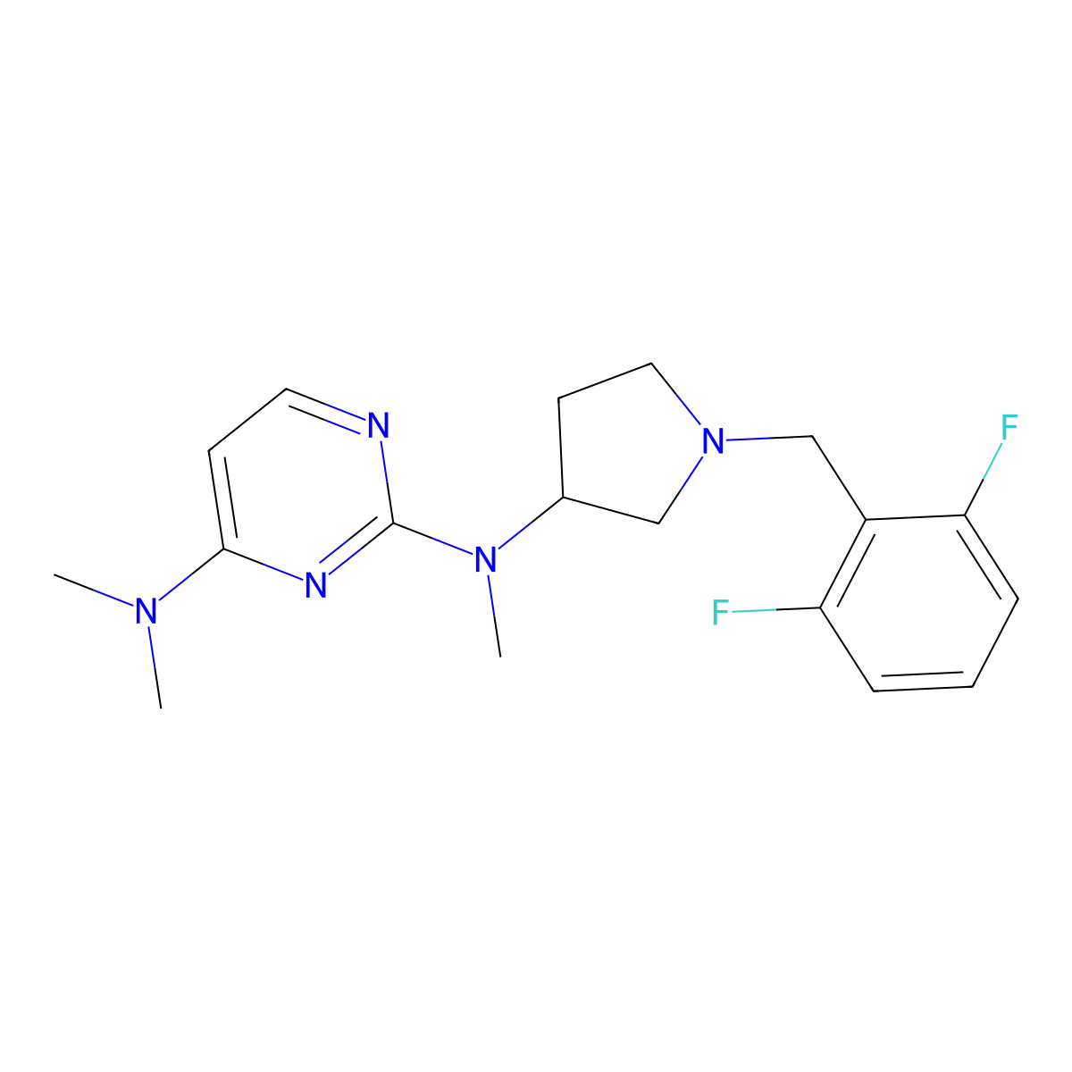 N2-{1-[(2,6-difluorophenyl)methyl]pyrrolidin-3-yl}-N2,N4,N4-trimethylpyrimidine-2,4-diamine molecular structure, CAS 3054568-02-1