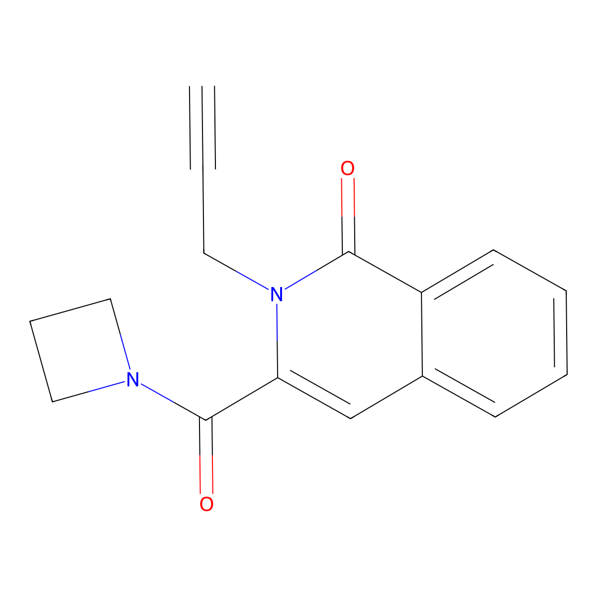 3-(Azetidine-1-carbonyl)-2-(prop-2-yn-1-yl)-1,2-dihydroisoquinolin-1-one molecular structure, CAS 3054568-03-2