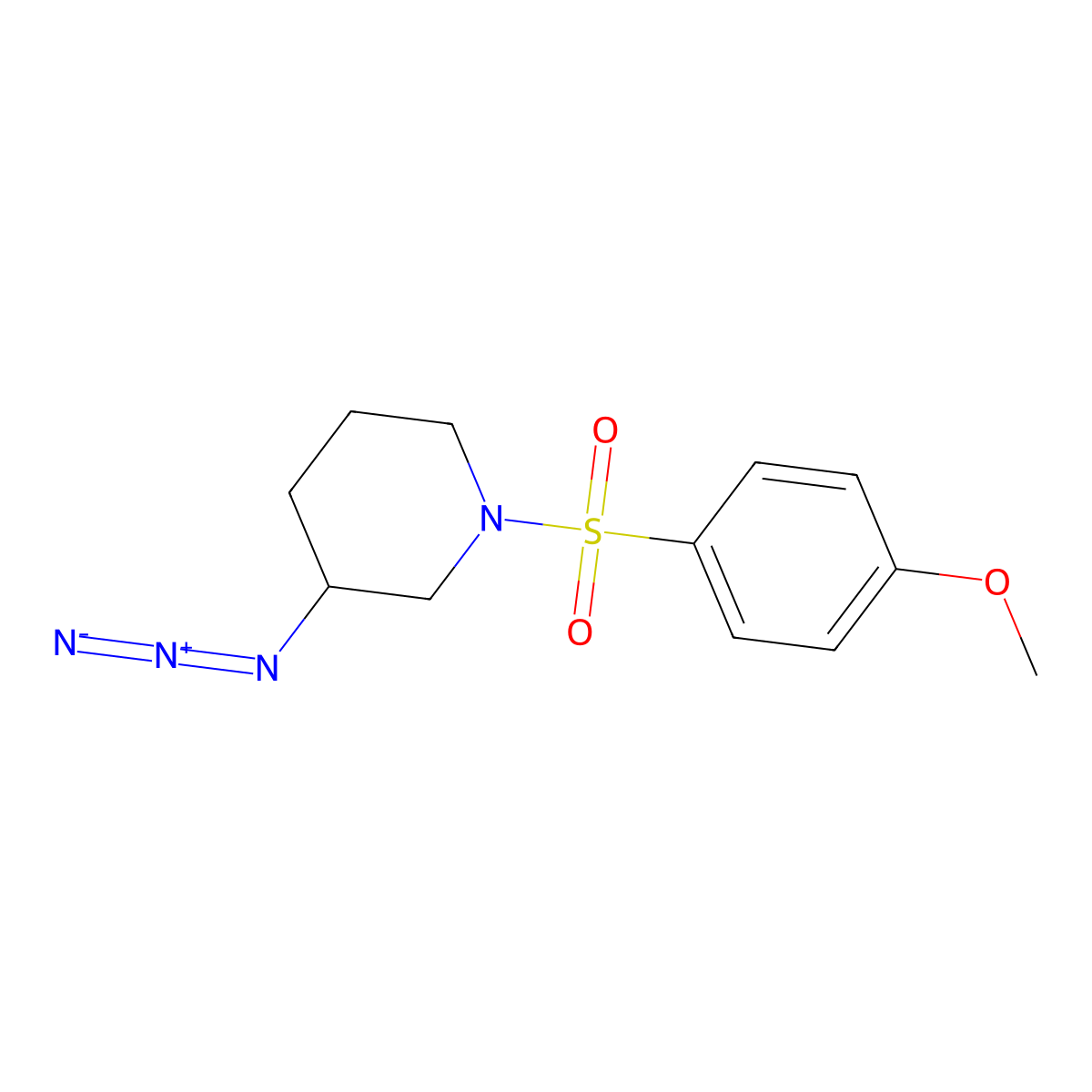 3-Azido-1-(4-methoxybenzenesulfonyl)piperidine molecular structure, CAS 3054568-13-4
