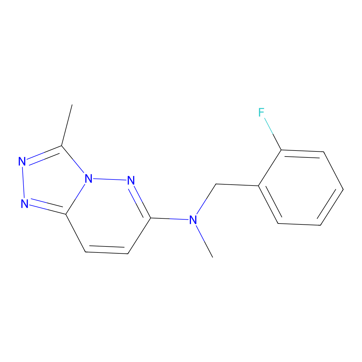 N-[(2-fluorophenyl)methyl]-N,3-dimethyl-[1,2,4]triazolo[4,3-b]pyridazin-6-amine molecular structure, CAS 3054568-16-7