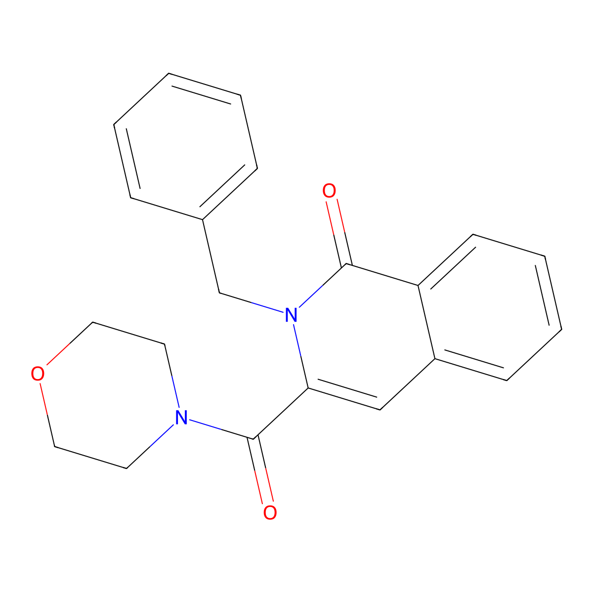 2-Benzyl-3-(morpholine-4-carbonyl)-1,2-dihydroisoquinolin-1-one molecular structure, CAS 3054568-25-8