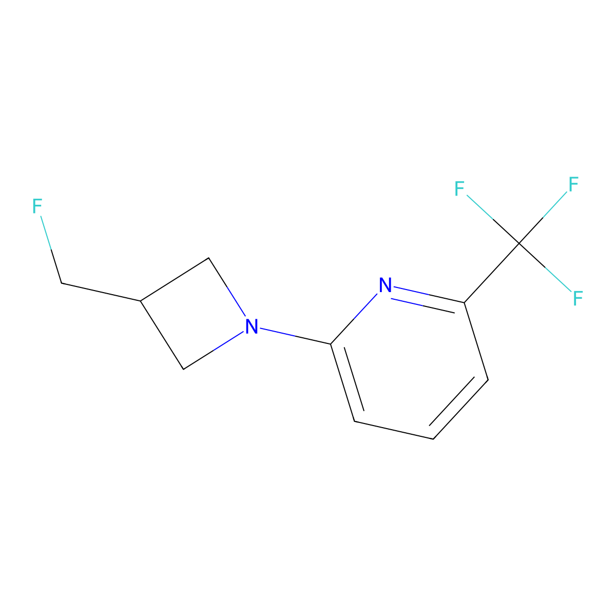 2-[3-(Fluoromethyl)azetidin-1-yl]-6-(trifluoromethyl)pyridine molecular structure, CAS 3054568-33-8