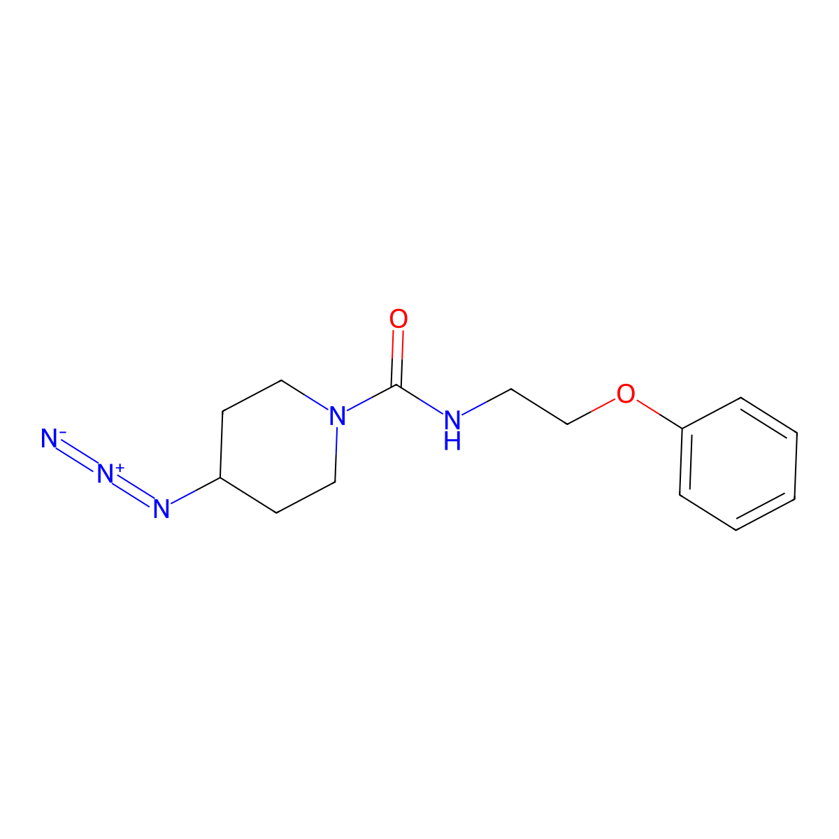 4-azido-N-(2-phenoxyethyl)piperidine-1-carboxamide molecular structure, CAS 3054568-36-1