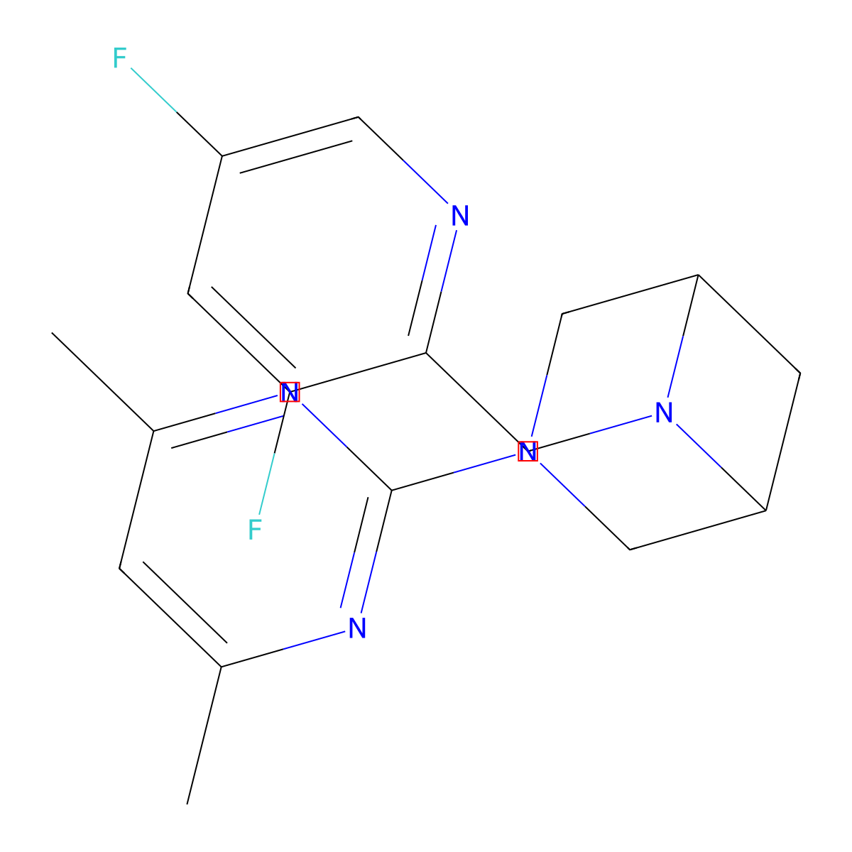 6-[(3,5-Difluoropyridin-2-yl)methyl]-3-(4,6-dimethylpyrimidin-2-yl)-3,6-diazabicyclo[3.1.1]heptane molecular structure, CAS 3054568-40-7