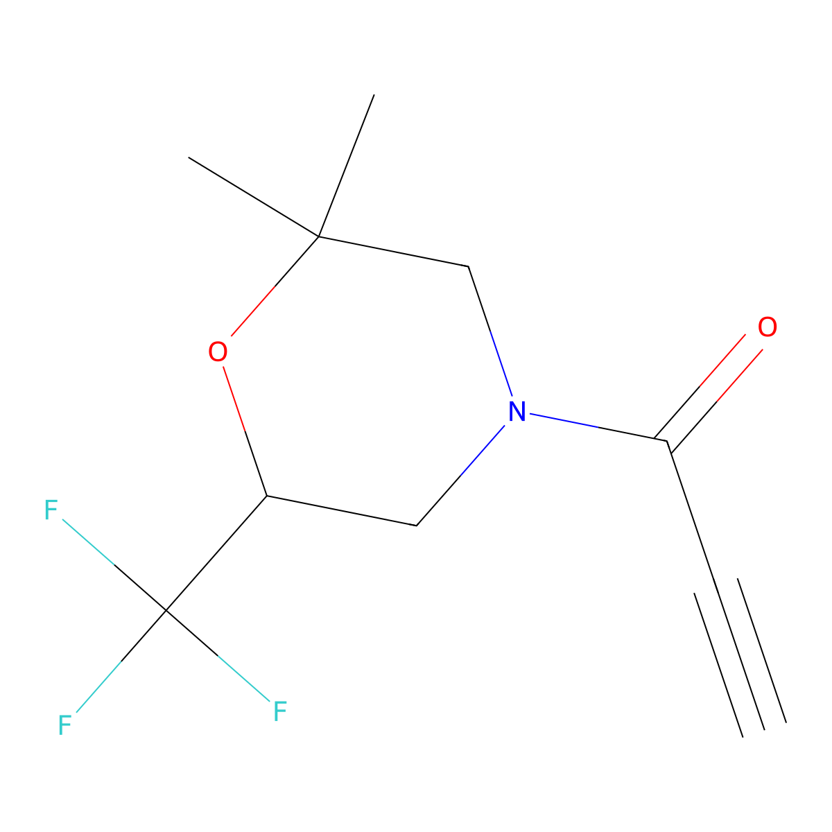 1-[2,2-Dimethyl-6-(trifluoromethyl)morpholin-4-yl]prop-2-yn-1-one molecular structure, CAS 3054568-50-9