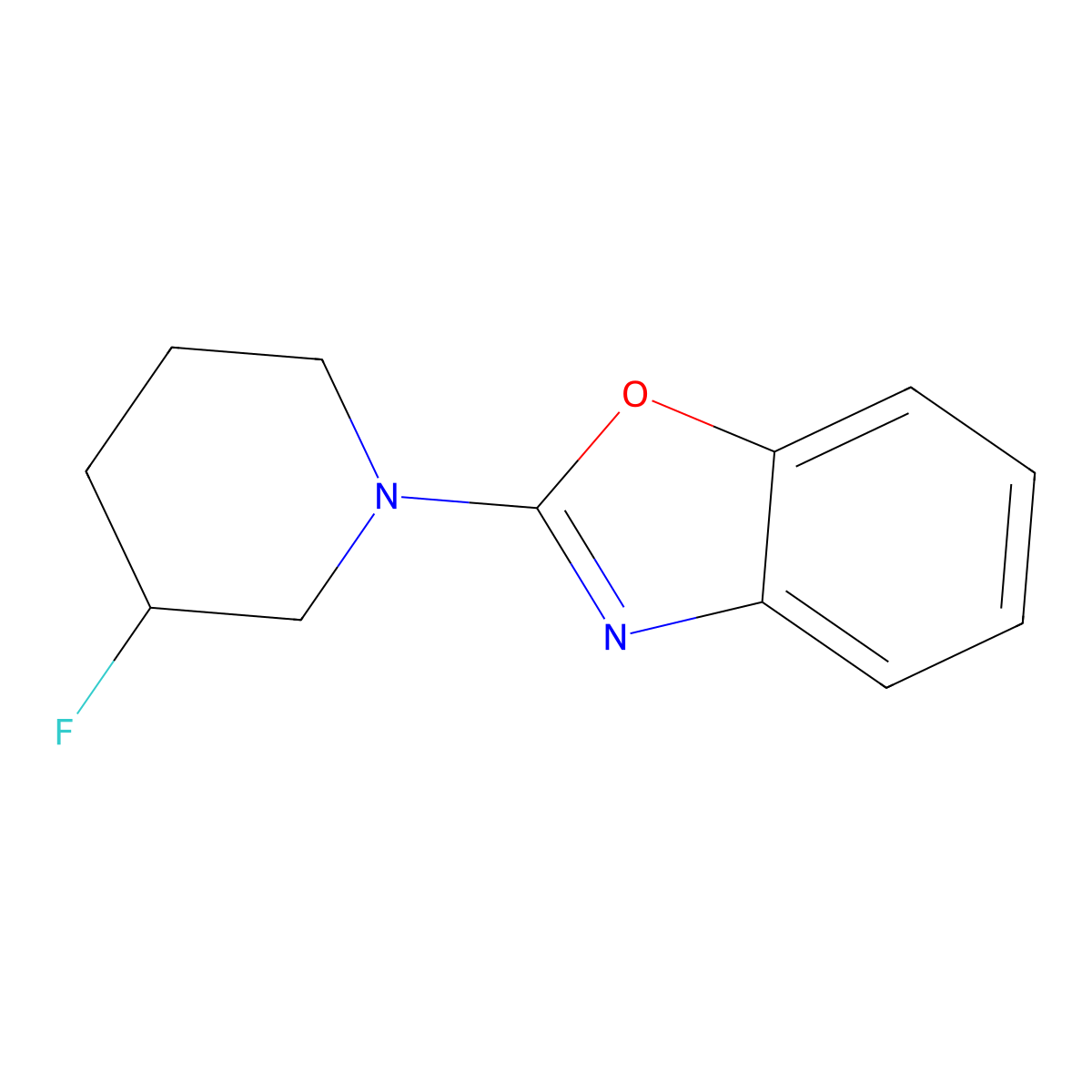 2-(3-Fluoropiperidin-1-yl)-1,3-benzoxazole molecular structure, CAS 3054568-51-0