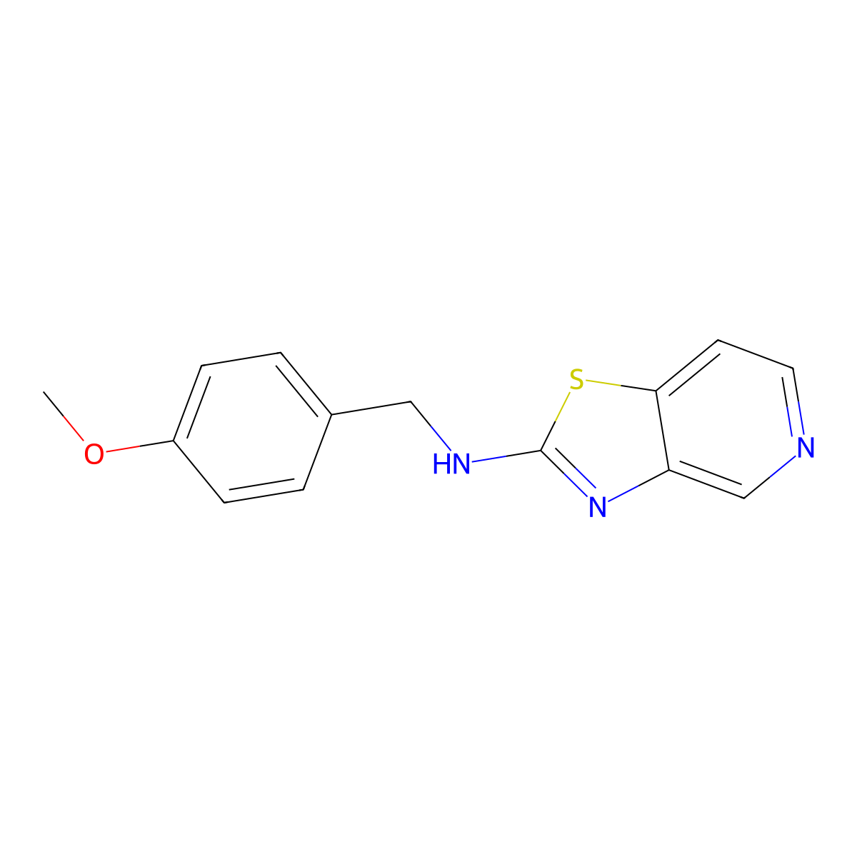 N-[(4-methoxyphenyl)methyl]-[1,3]thiazolo[4,5-c]pyridin-2-amine molecular structure, CAS 3054568-61-2