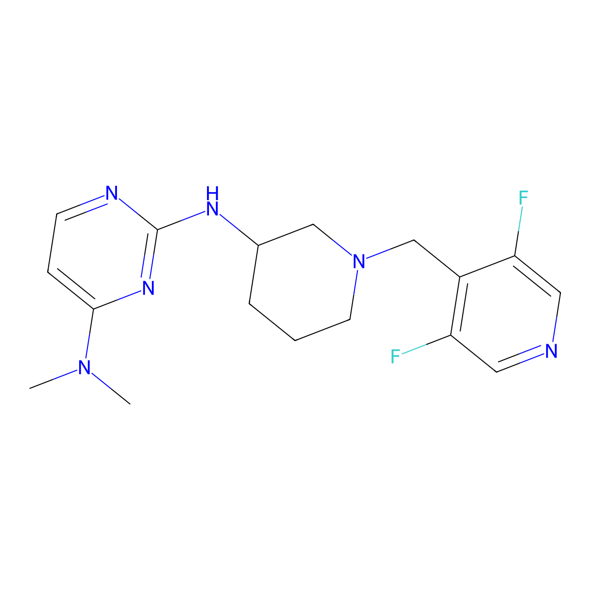 N2-{1-[(3,5-difluoropyridin-4-yl)methyl]piperidin-3-yl}-N4,N4-dimethylpyrimidine-2,4-diamine molecular structure, CAS 3054568-88-3