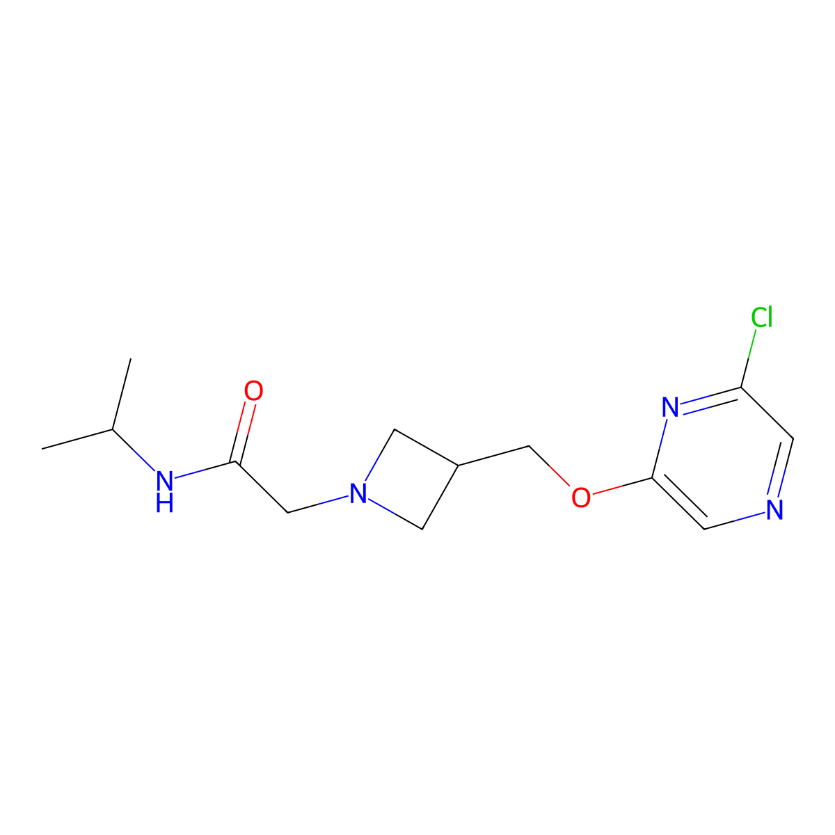 2-(3-{[(6-chloropyrazin-2-yl)oxy]methyl}azetidin-1-yl)-N-(propan-2-yl)acetamide molecular structure, CAS 3054568-97-4