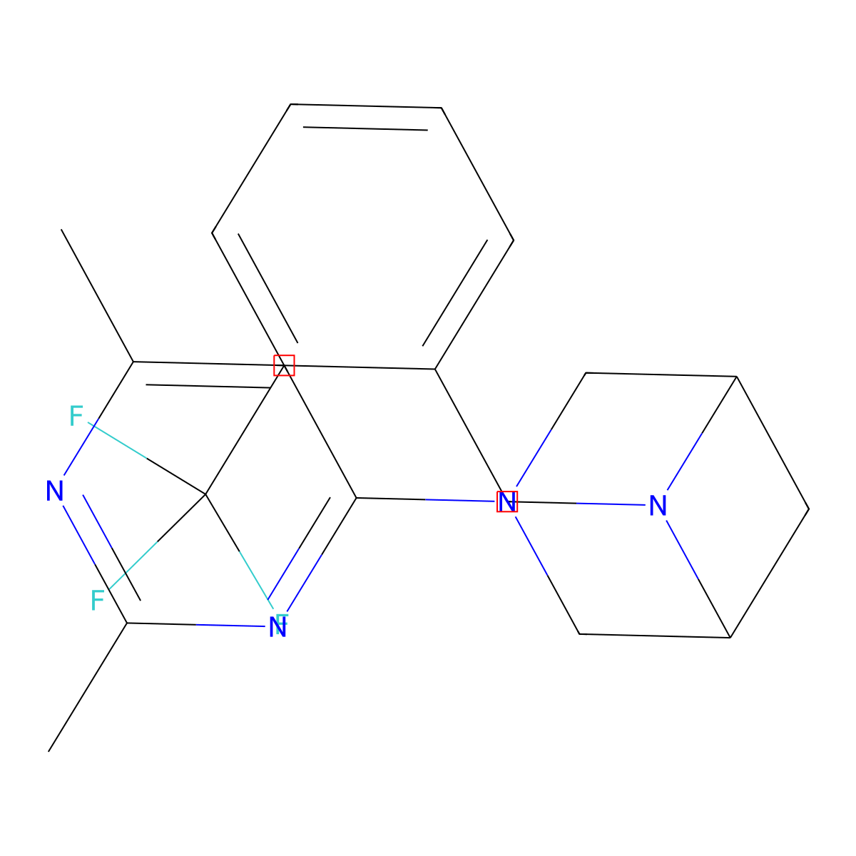 3-(2,6-Dimethylpyrimidin-4-yl)-6-{[2-(trifluoromethyl)phenyl]methyl}-3,6-diazabicyclo[3.1.1]heptane molecular structure, CAS 3054569-03-5