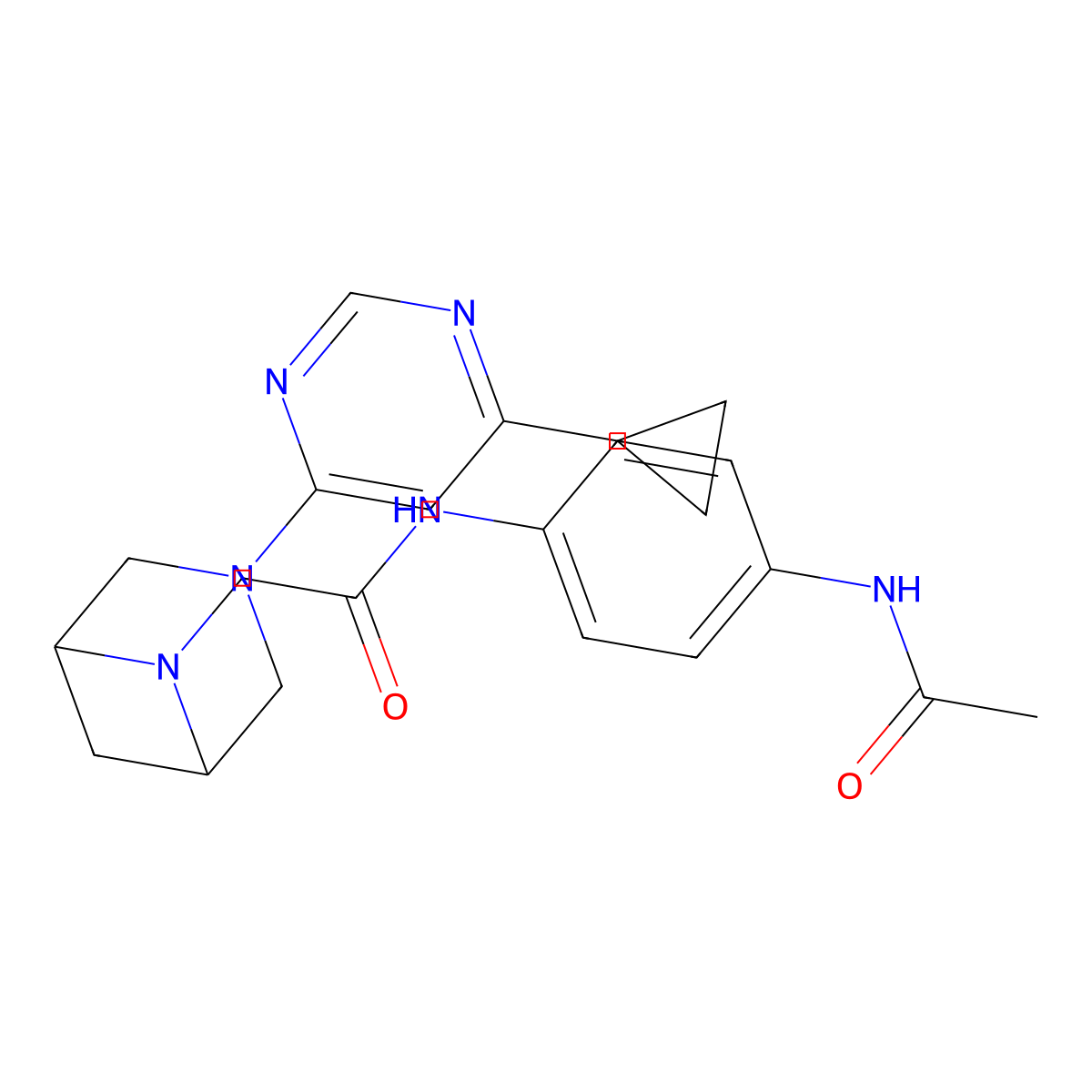 2-[3-(6-cyclopropylpyrimidin-4-yl)-3,6-diazabicyclo[3.1.1]heptan-6-yl]-N-(4-acetamidophenyl)acetamide molecular structure, CAS 3054569-07-9