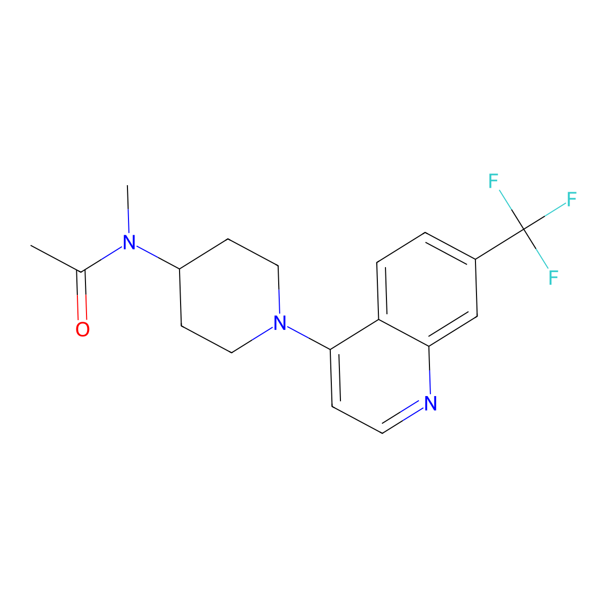 N-methyl-N-{1-[7-(trifluoromethyl)quinolin-4-yl]piperidin-4-yl}acetamide molecular structure, CAS 3054569-09-1