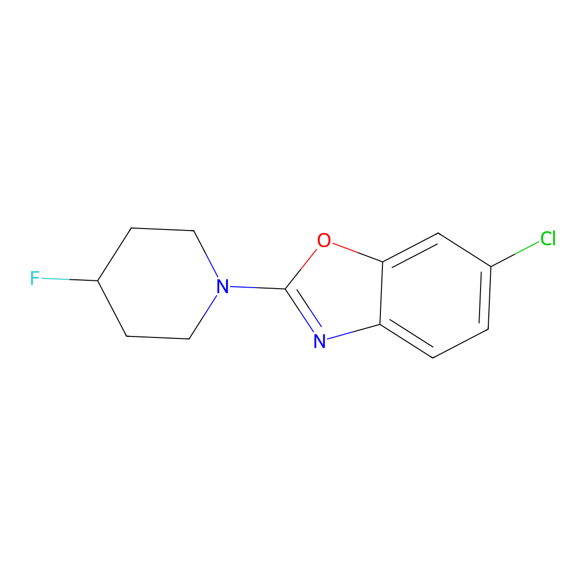 6-Chloro-2-(4-fluoropiperidin-1-yl)-1,3-benzoxazole molecular structure, CAS 3054569-24-0