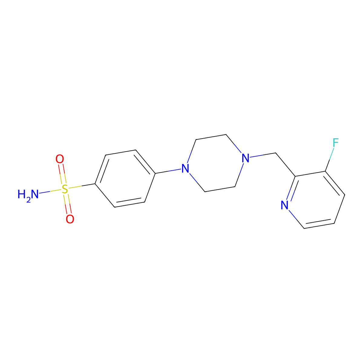 4-{4-[(3-Fluoropyridin-2-yl)methyl]piperazin-1-yl}benzene-1-sulfonamide molecular structure, CAS 3054569-31-9