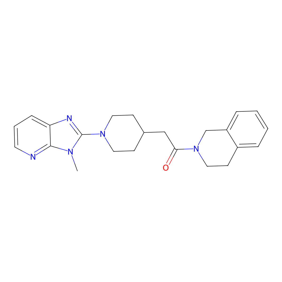 2-(1-{3-methyl-3H-imidazo[4,5-b]pyridin-2-yl}piperidin-4-yl)-1-(1,2,3,4-tetrahydroisoquinolin-2-yl)ethan-1-one molecular structure, CAS 3054569-43-3