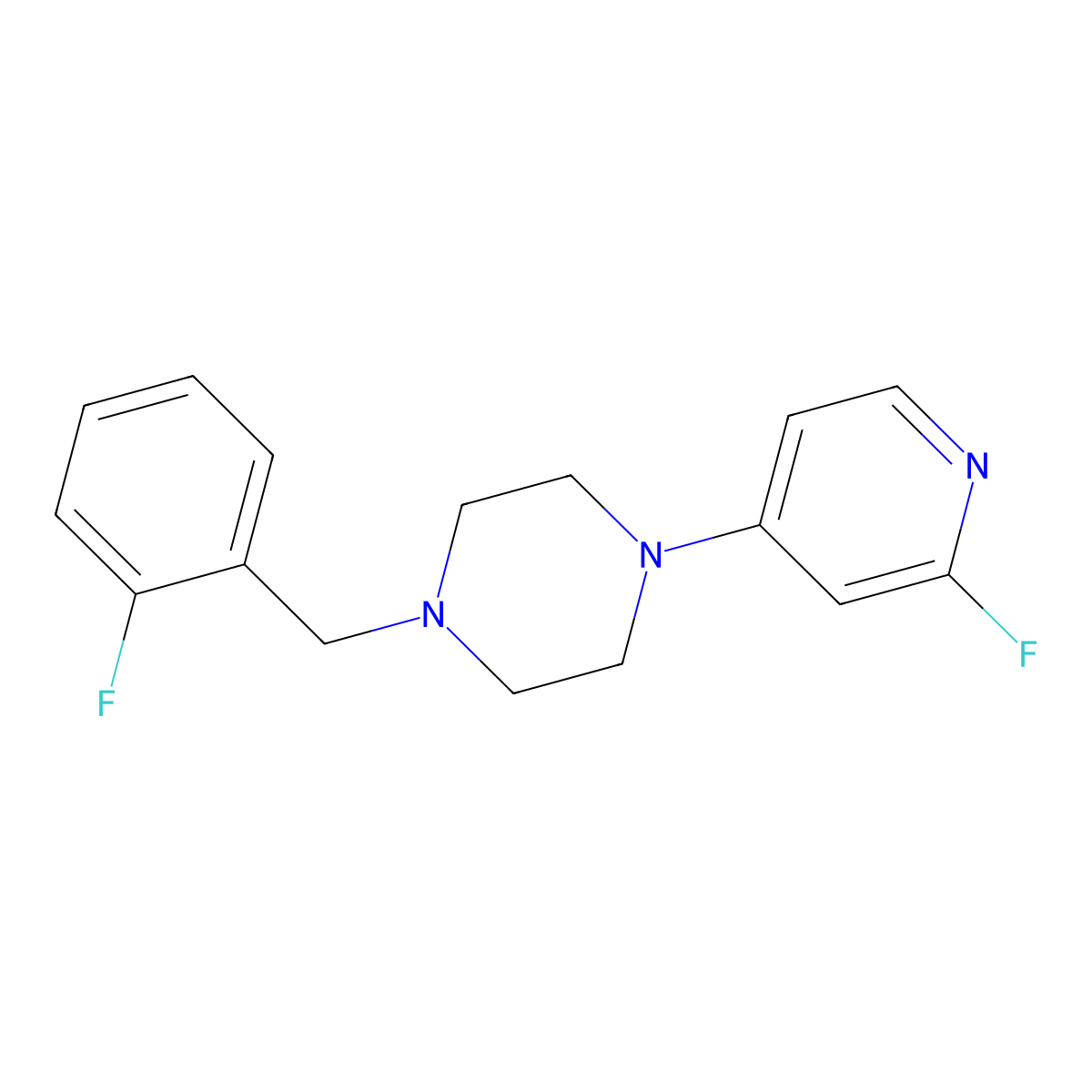 1-[(2-Fluorophenyl)methyl]-4-(2-fluoropyridin-4-yl)piperazine molecular structure, CAS 3054569-51-3