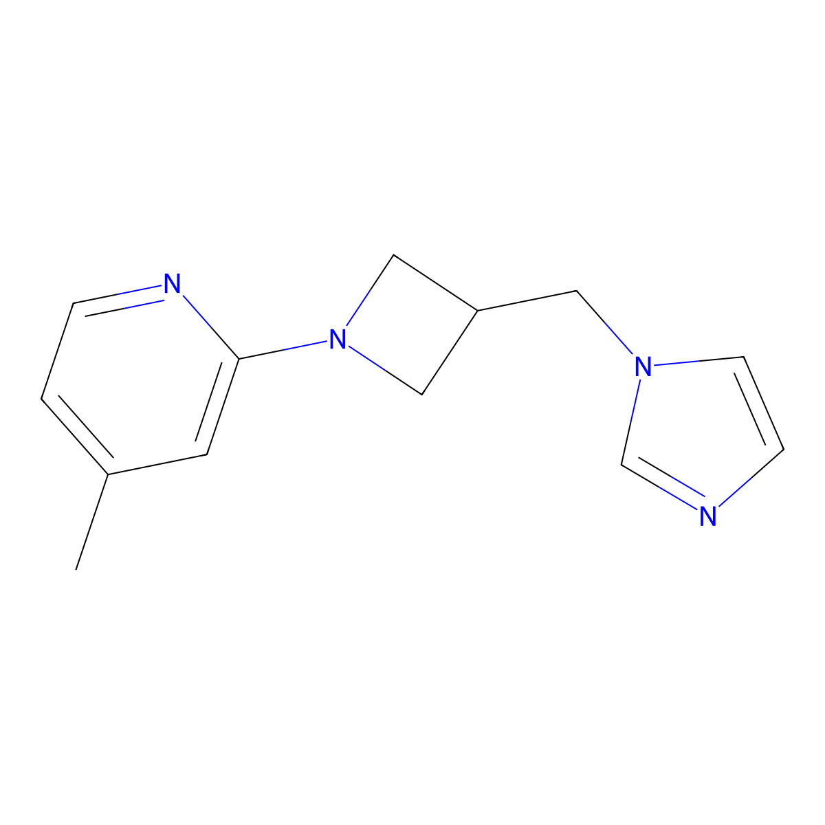 2-{3-[(1H-imidazol-1-yl)methyl]azetidin-1-yl}-4-methylpyridine molecular structure, CAS 3054569-53-5