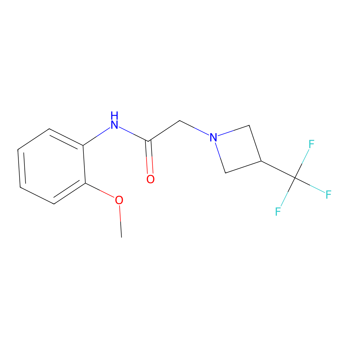 N-(2-methoxyphenyl)-2-[3-(trifluoromethyl)azetidin-1-yl]acetamide molecular structure, CAS 3054569-66-0