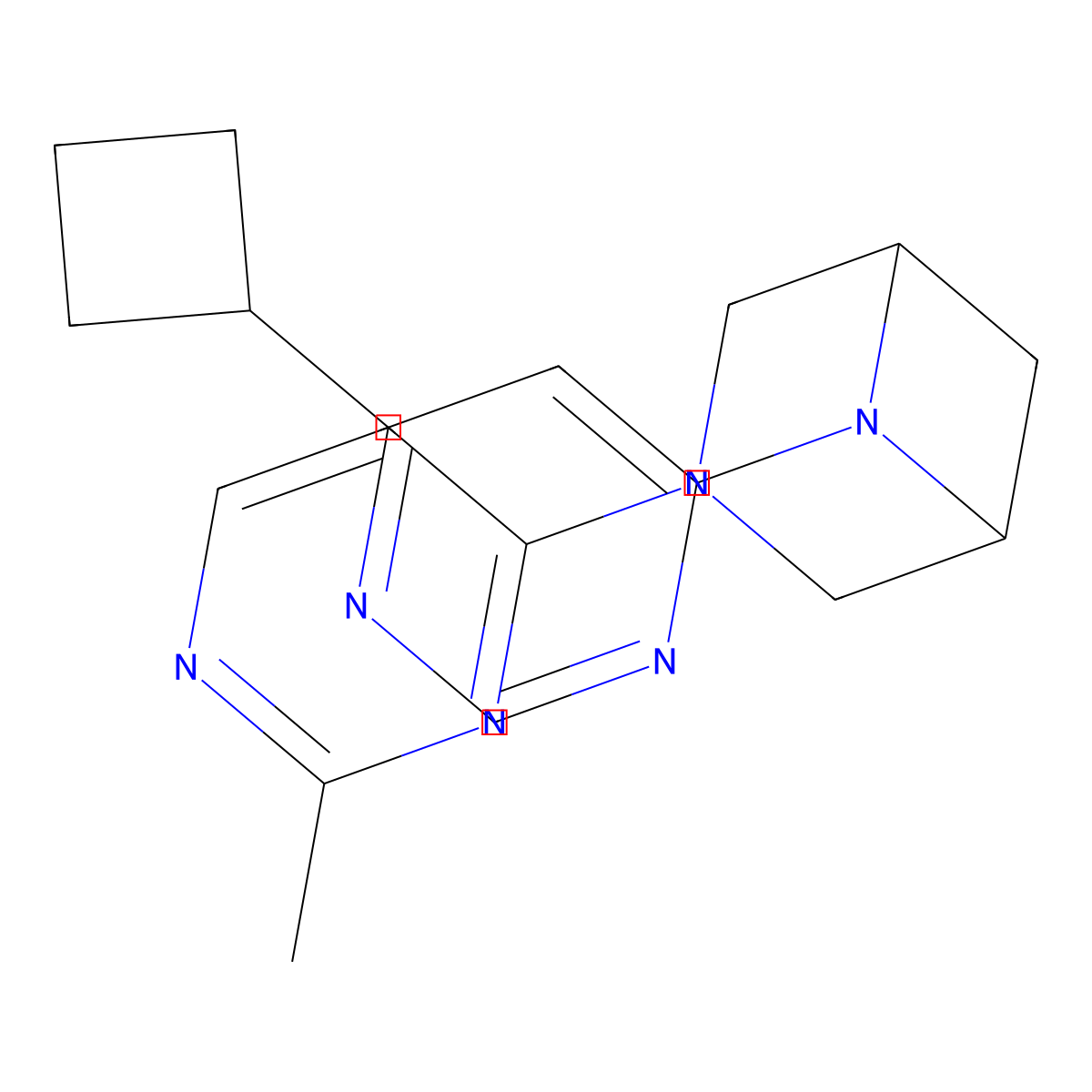 6-(6-Cyclobutylpyrimidin-4-yl)-3-(2-methylpyrimidin-4-yl)-3,6-diazabicyclo[3.1.1]heptane molecular structure, CAS 3054569-70-6