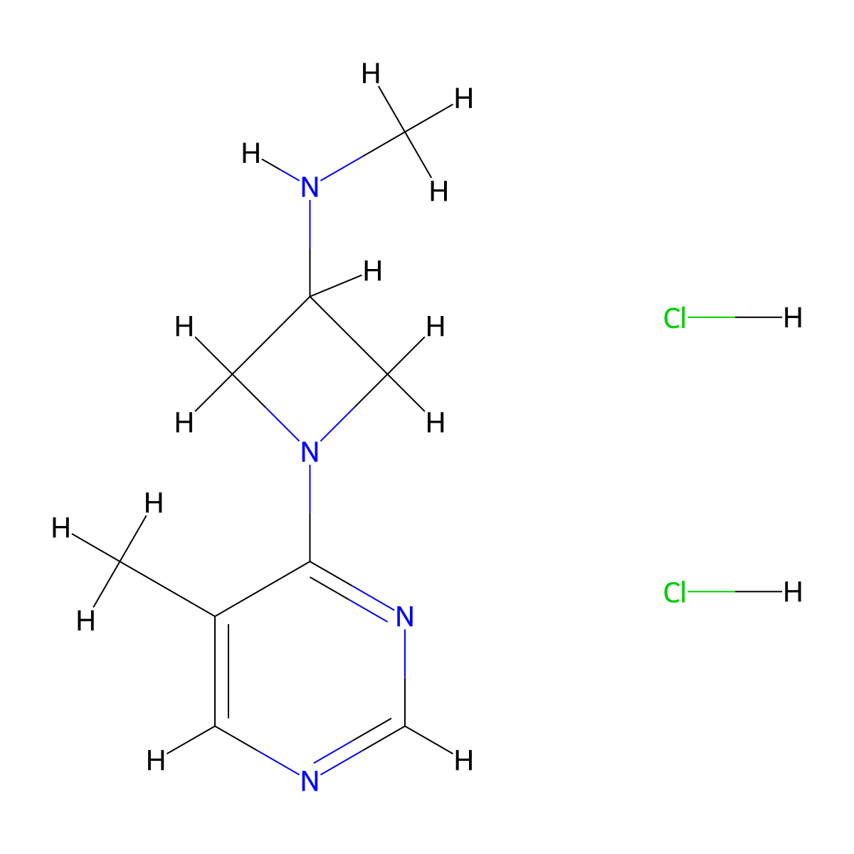 N-methyl-1-(5-methylpyrimidin-4-yl)azetidin-3-amine dihydrochloride molecular structure, CAS 3054569-78-4