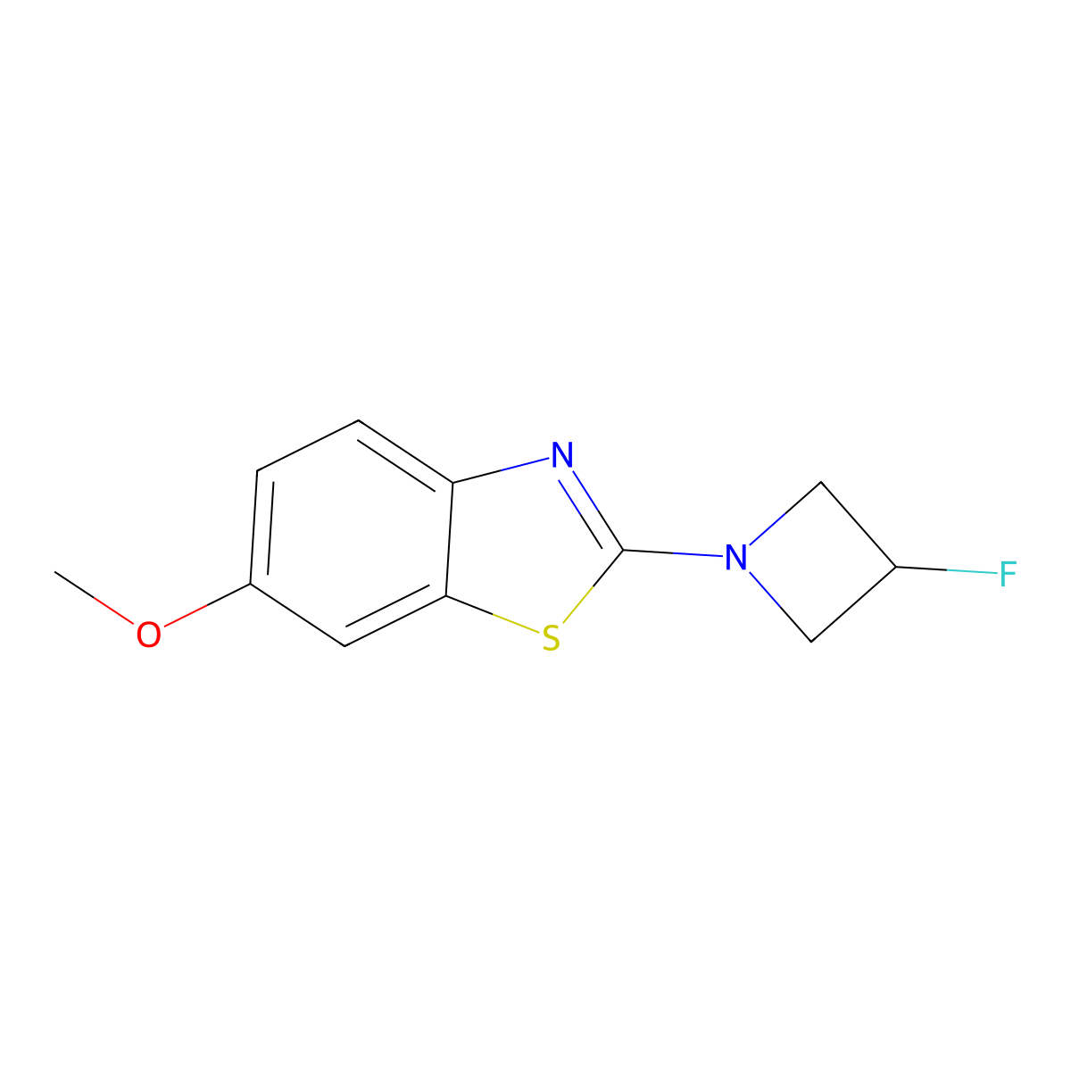 2-(3-Fluoroazetidin-1-yl)-6-methoxy-1,3-benzothiazole molecular structure, CAS 3054569-88-6