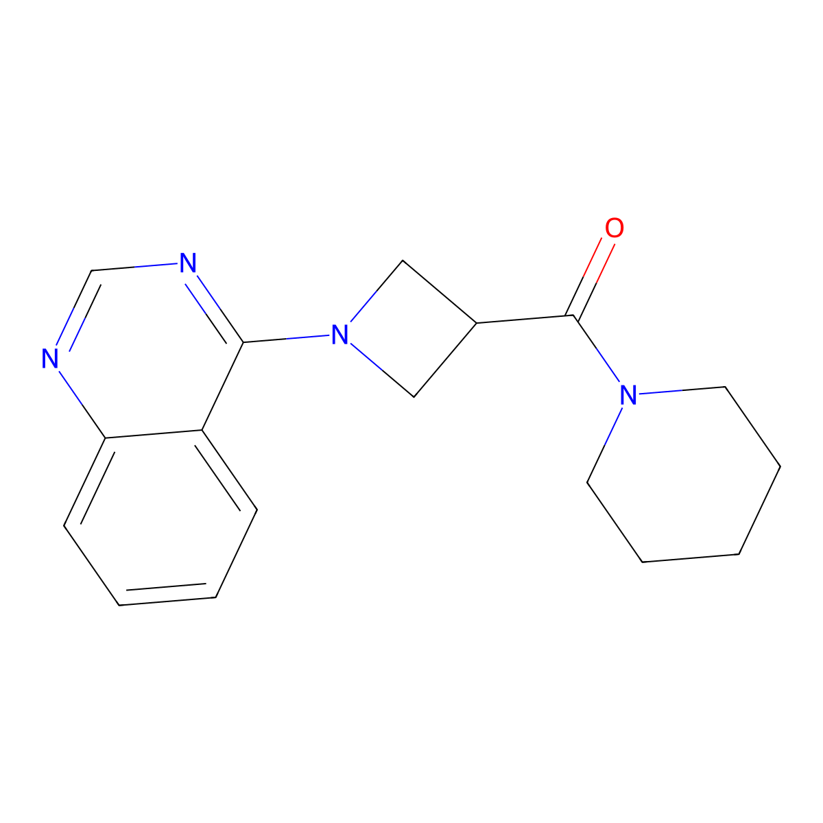 4-[3-(Piperidine-1-carbonyl)azetidin-1-yl]quinazoline molecular structure, CAS 3054569-95-5