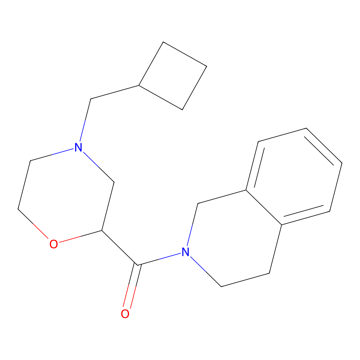 2-[4-(Cyclobutylmethyl)morpholine-2-carbonyl]-1,2,3,4-tetrahydroisoquinoline molecular structure, CAS 3054570-09-8