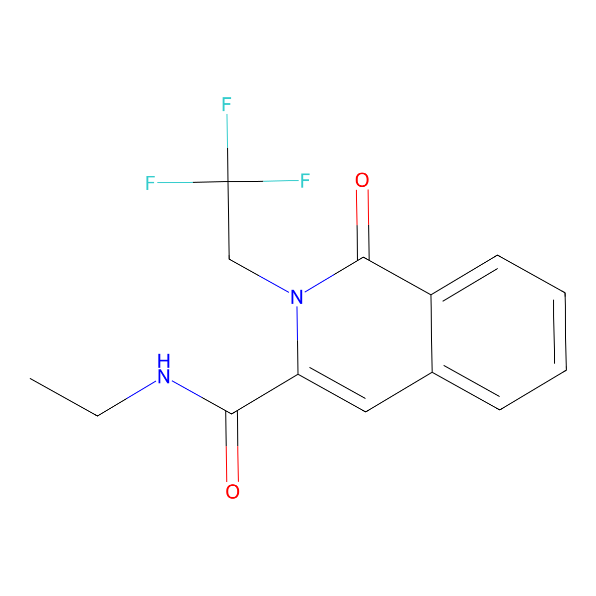 N-ethyl-1-oxo-2-(2,2,2-trifluoroethyl)-1,2-dihydroisoquinoline-3-carboxamide molecular structure, CAS 3054570-18-9