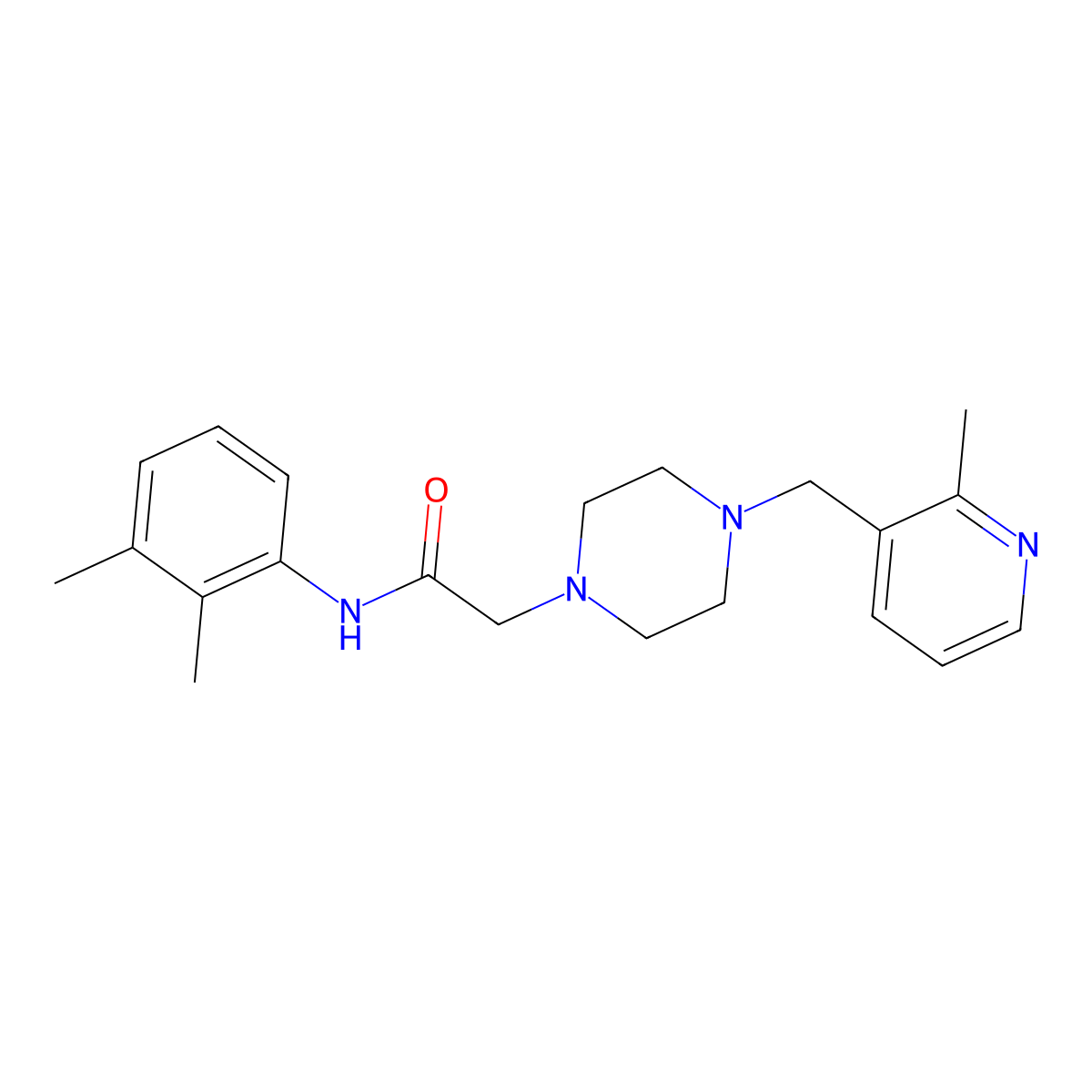 N-(2,3-dimethylphenyl)-2-[4-[(2-methylpyridin-3-yl)methyl]piperazin-1-yl]acetamide molecular structure, CAS 3054570-30-5