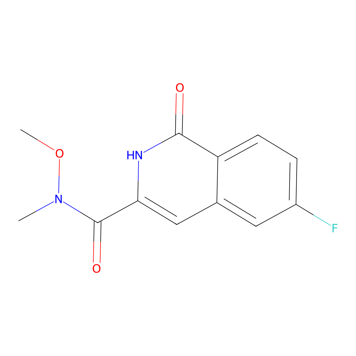 6-fluoro-N-methoxy-N-methyl-1-oxo-1,2-dihydroisoquinoline-3-carboxamide molecular structure, CAS 3054570-31-6