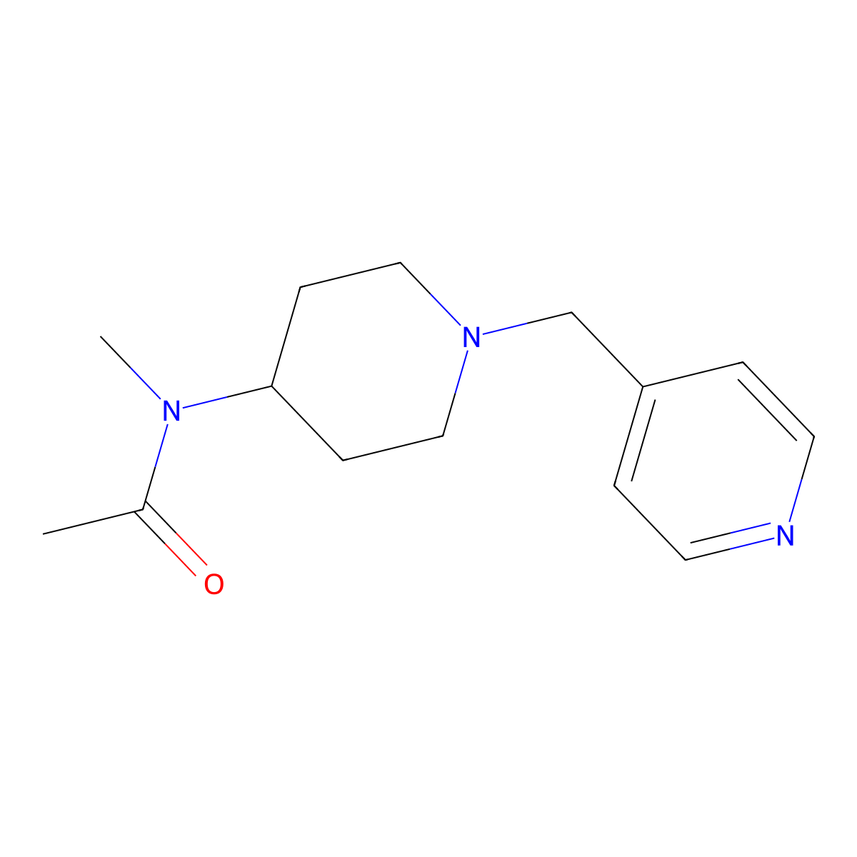 N-methyl-N-{1-[(pyridin-4-yl)methyl]piperidin-4-yl}acetamide molecular structure, CAS 3054570-35-0