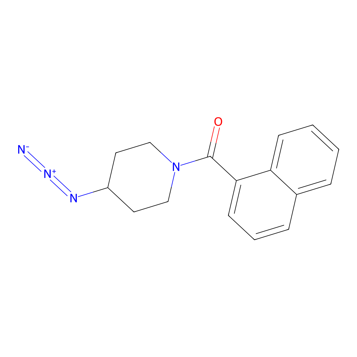 4-Azido-1-(naphthalene-1-carbonyl)piperidine molecular structure, CAS 3054570-39-4
