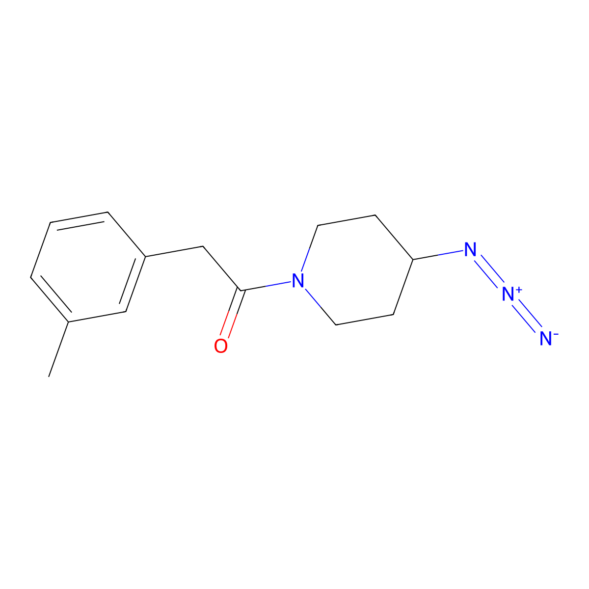 1-(4-Azidopiperidin-1-yl)-2-(3-methylphenyl)ethan-1-one molecular structure, CAS 3054570-47-4