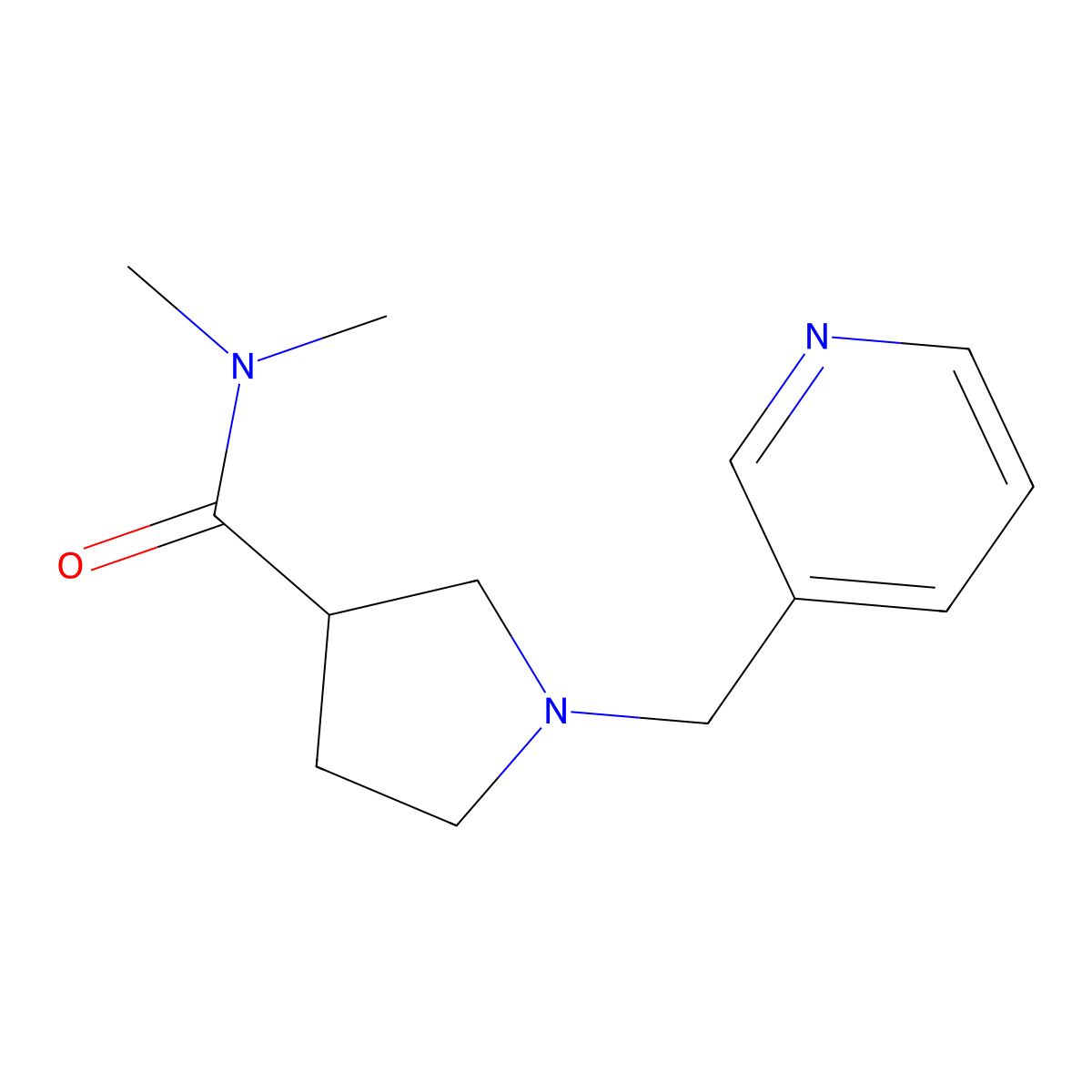 N,N-dimethyl-1-[(pyridin-3-yl)methyl]pyrrolidine-3-carboxamide molecular structure, CAS 3054570-54-3