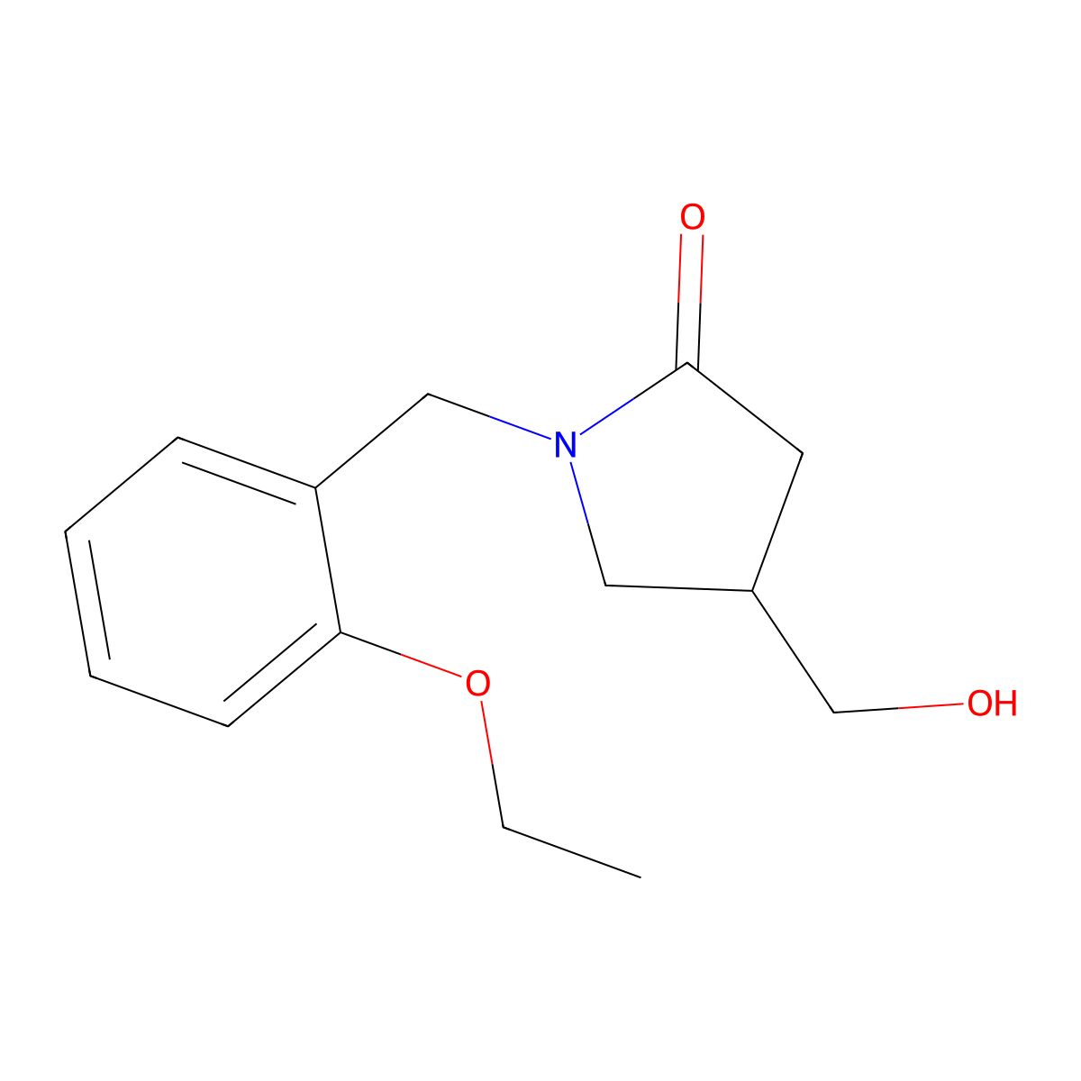 1-[(2-Ethoxyphenyl)methyl]-4-(hydroxymethyl)pyrrolidin-2-one molecular structure, CAS 3054570-67-8