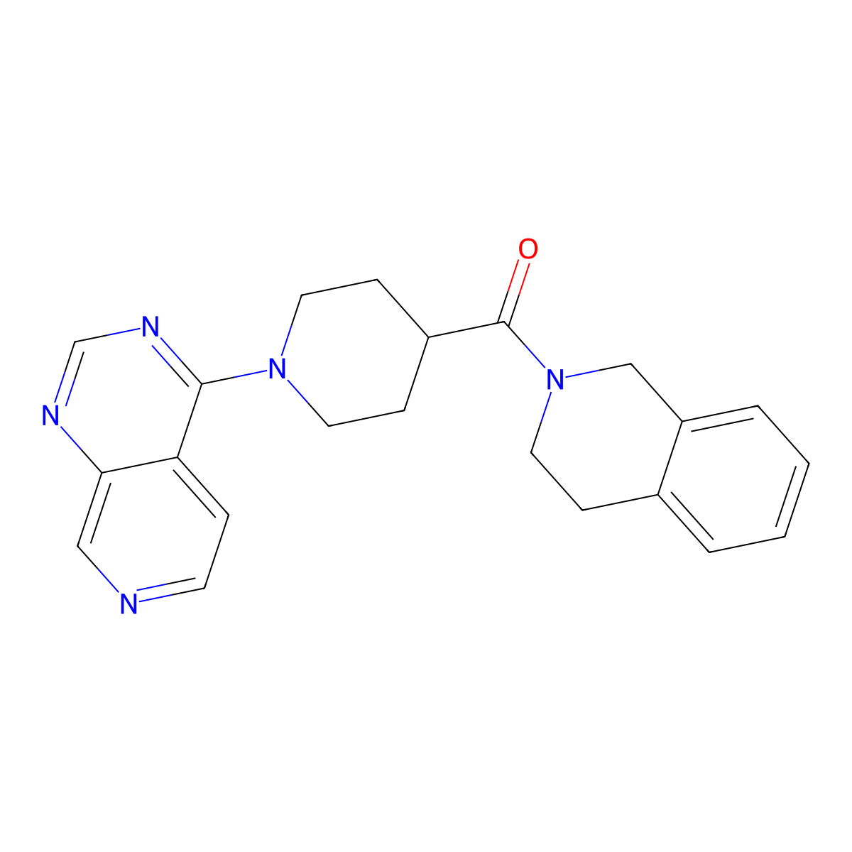 2-(1-{Pyrido[3,4-d]pyrimidin-4-yl}piperidine-4-carbonyl)-1,2,3,4-tetrahydroisoquinoline molecular structure, CAS 3054570-74-7