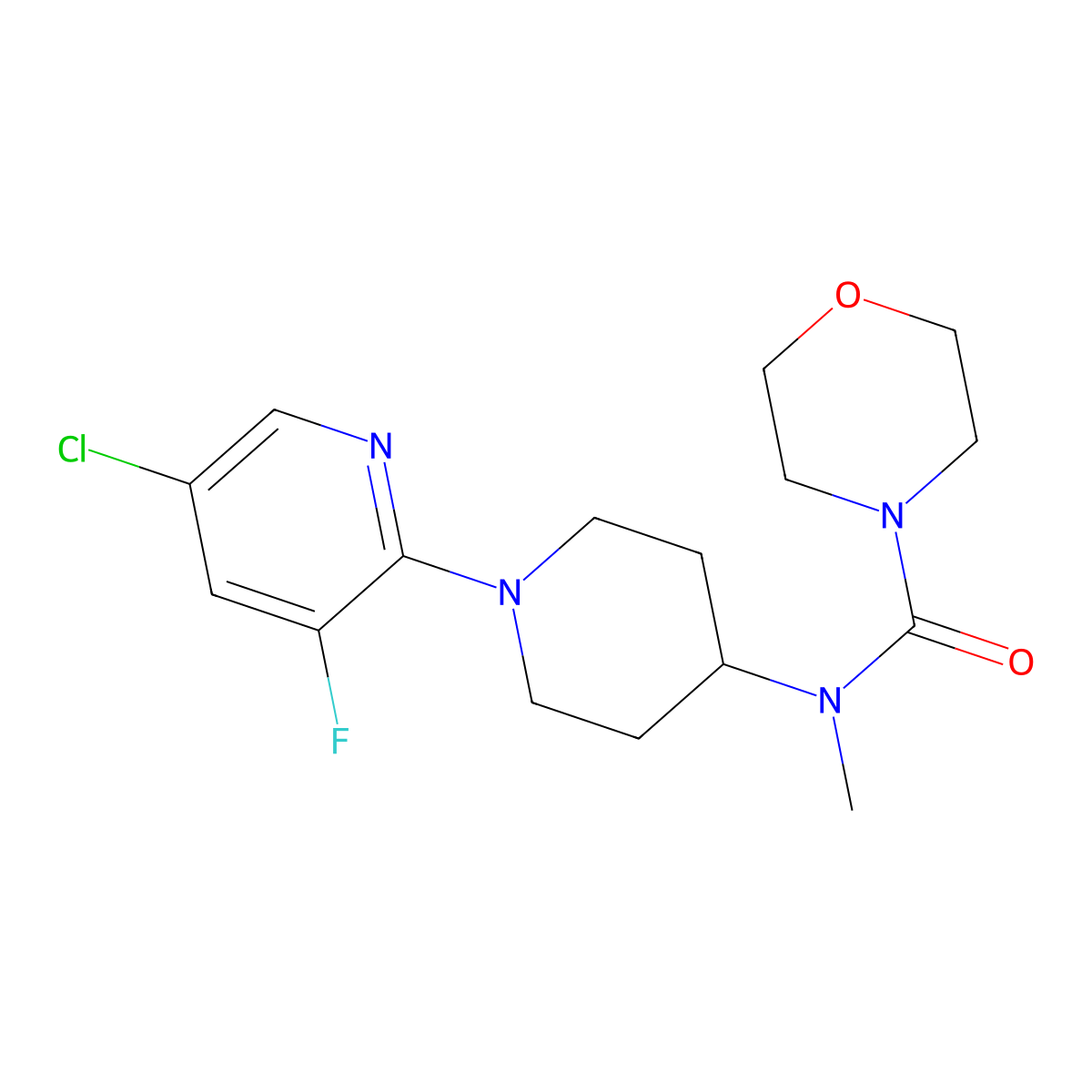 N-[1-(5-chloro-3-fluoropyridin-2-yl)piperidin-4-yl]-N-methylmorpholine-4-carboxamide molecular structure, CAS 3054570-81-6