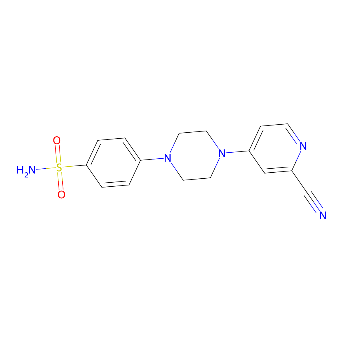 4-[4-(2-Cyanopyridin-4-yl)piperazin-1-yl]benzene-1-sulfonamide molecular structure, CAS 3054570-86-1