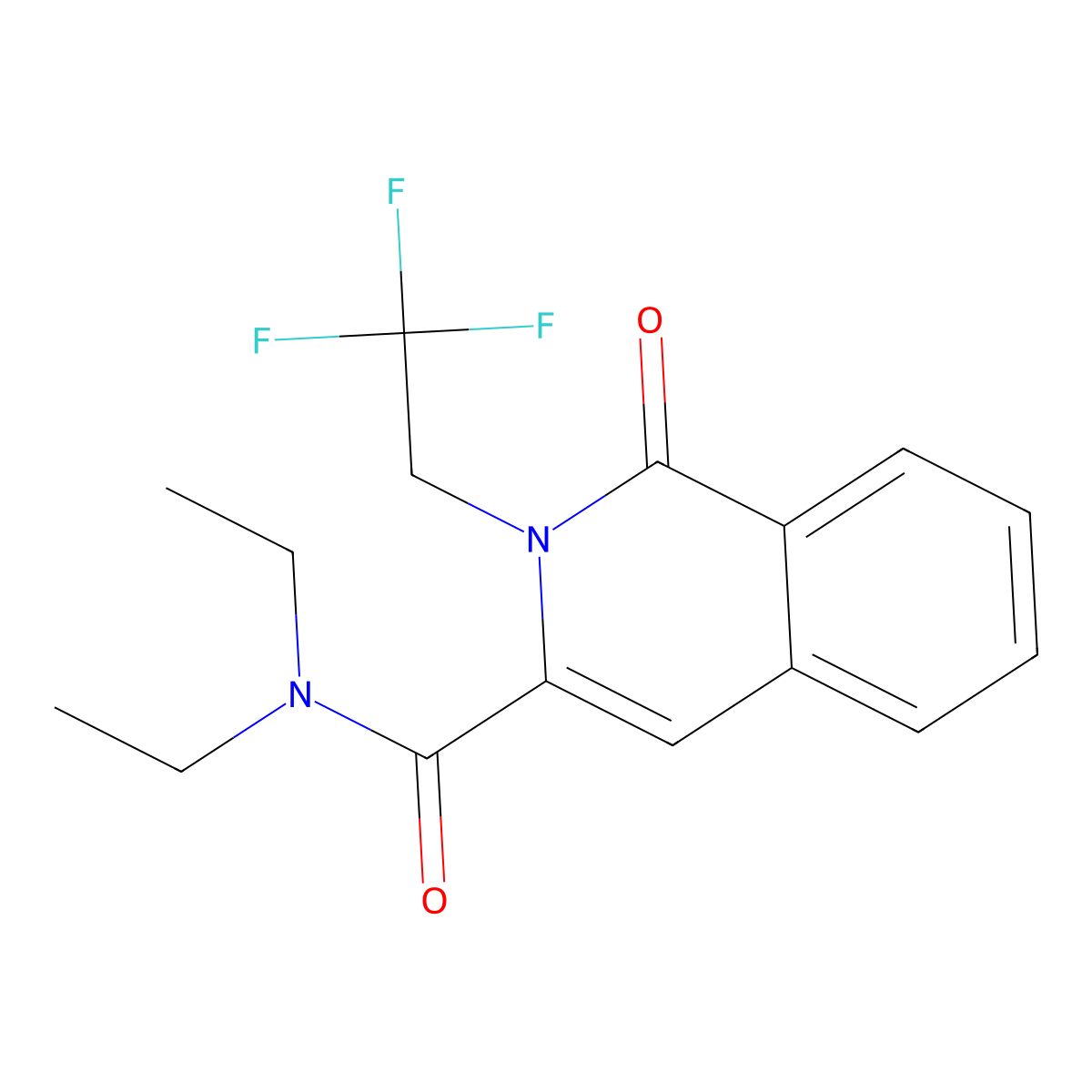 N,N-diethyl-1-oxo-2-(2,2,2-trifluoroethyl)-1,2-dihydroisoquinoline-3-carboxamide molecular structure, CAS 3054571-00-2