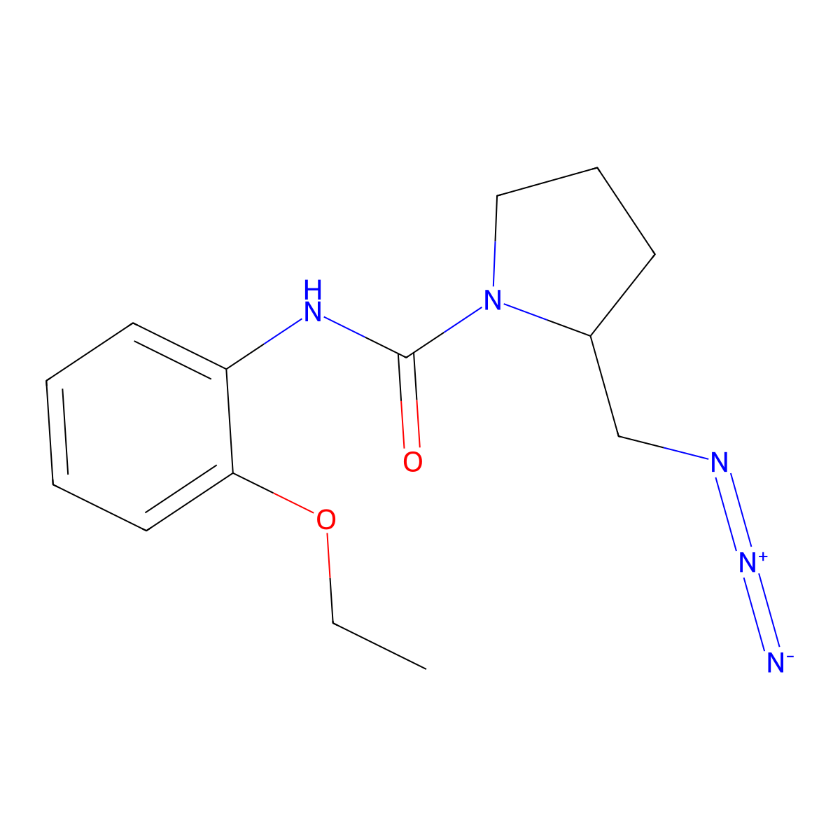 2-(azidomethyl)-N-(2-ethoxyphenyl)pyrrolidine-1-carboxamide molecular structure, CAS 3054571-05-7